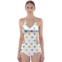 Small Multicolored Hearts Cut-Out One Piece Swimsuit View1