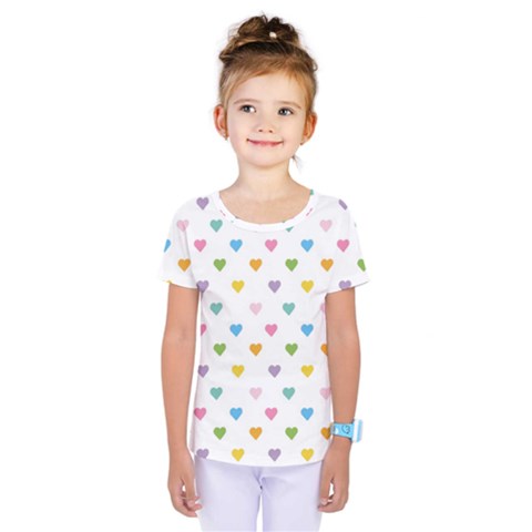 Small Multicolored Hearts Kids  One Piece Tee by SychEva