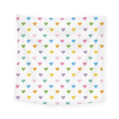 Small Multicolored Hearts Square Tapestry (small) by SychEva