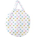 Small Multicolored Hearts Giant Round Zipper Tote View2