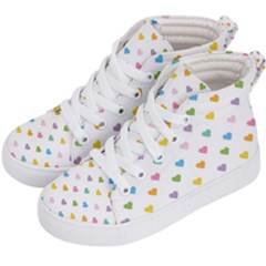 Small Multicolored Hearts Kids  Hi-top Skate Sneakers by SychEva