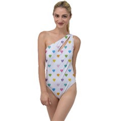 Small Multicolored Hearts To One Side Swimsuit by SychEva