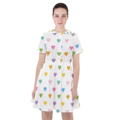 Small Multicolored Hearts Sailor Dress by SychEva