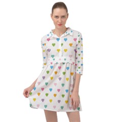 Small Multicolored Hearts Mini Skater Shirt Dress by SychEva