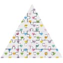 Small Multicolored Hearts Wooden Puzzle Triangle View1