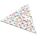 Small Multicolored Hearts Wooden Puzzle Triangle View2