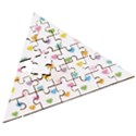 Small Multicolored Hearts Wooden Puzzle Triangle View3