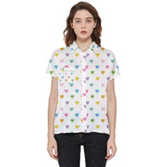 Small Multicolored Hearts Short Sleeve Pocket Shirt by SychEva