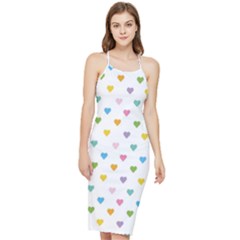 Small Multicolored Hearts Bodycon Cross Back Summer Dress by SychEva