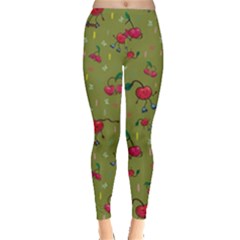 Red Cherries Athletes Leggings  by SychEva