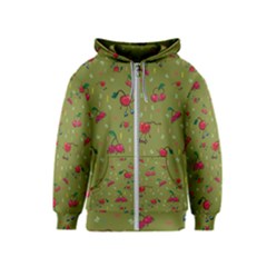 Red Cherries Athletes Kids  Zipper Hoodie by SychEva