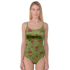 Red Cherries Athletes Camisole Leotard  by SychEva