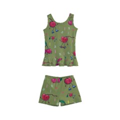 Red Cherries Athletes Kids  Boyleg Swimsuit by SychEva