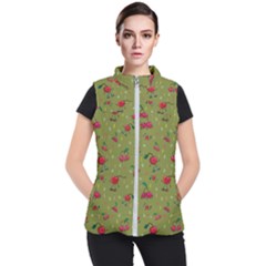 Red Cherries Athletes Women s Puffer Vest by SychEva