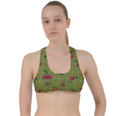 Red Cherries Athletes Criss Cross Racerback Sports Bra by SychEva