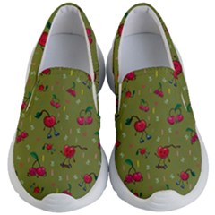 Red Cherries Athletes Kids Lightweight Slip Ons by SychEva