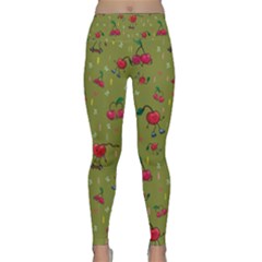 Red Cherries Athletes Lightweight Velour Classic Yoga Leggings by SychEva