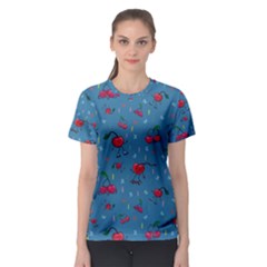 Red Cherries Athletes Women s Sport Mesh Tee