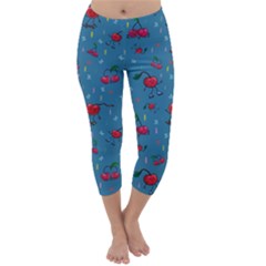 Red Cherries Athletes Capri Winter Leggings  by SychEva