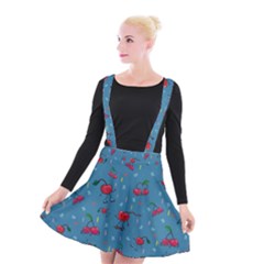 Red Cherries Athletes Suspender Skater Skirt by SychEva