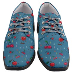 Red Cherries Athletes Women Heeled Oxford Shoes by SychEva