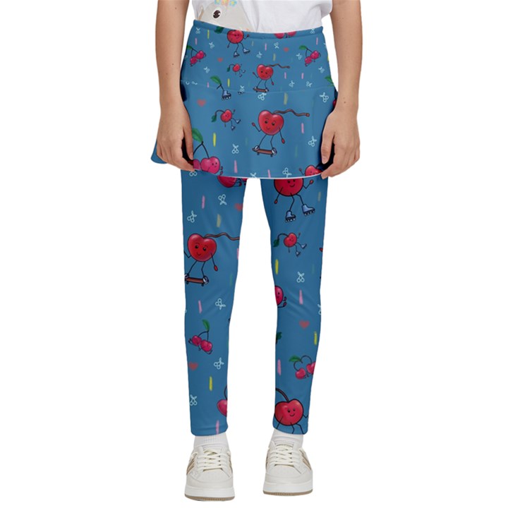 Red Cherries Athletes Kids  Skirted Pants