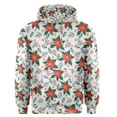 Large Christmas Poinsettias On White Men s Core Hoodie by PodArtist