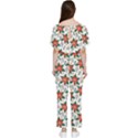 Large Christmas Poinsettias On White Batwing Lightweight Jumpsuit View2