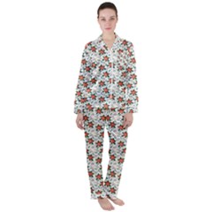 Vidffffa Satin Long Sleeve Pajamas Set