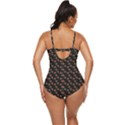 Small Red Christmas Poinsettias On Black Retro Full Coverage Swimsuit View4