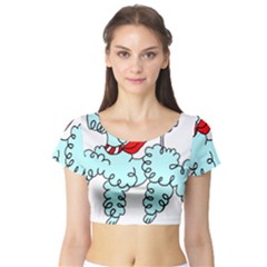 Doodle Poodle  Short Sleeve Crop Top by IIPhotographyAndDesigns