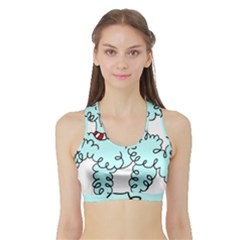 Doodle Poodle  Sports Bra With Border by IIPhotographyAndDesigns