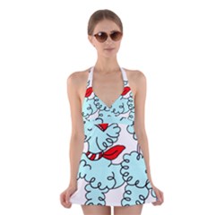 Doodle Poodle  Halter Dress Swimsuit  by IIPhotographyAndDesigns