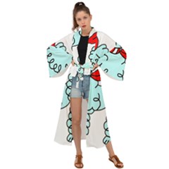 Doodle Poodle  Maxi Kimono by IIPhotographyAndDesigns