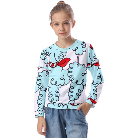 Doodle Poodle  Kids  Long Sleeve Tee With Frill  by IIPhotographyAndDesigns