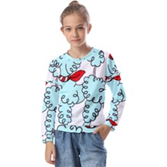 Doodle Poodle  Kids  Long Sleeve Tee With Frill 