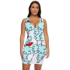 Doodle Poodle  Draped Bodycon Dress by IIPhotographyAndDesigns