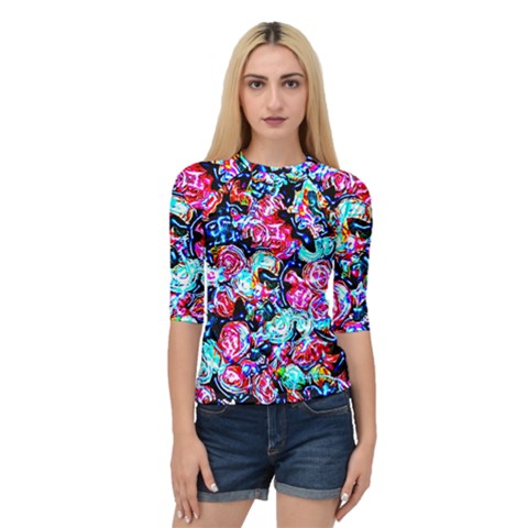 Neon Floral Quarter Sleeve Raglan Tee by 3cl3ctix