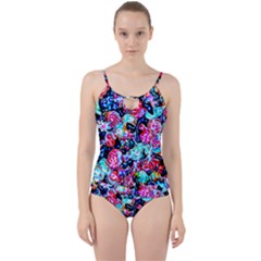 Neon Floral Cut Out Top Tankini Set by 3cl3ctix