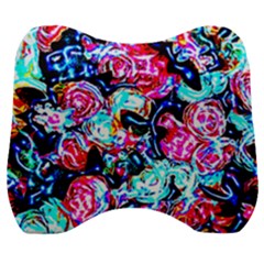 Neon Floral Velour Head Support Cushion by 3cl3ctix