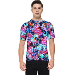 Neon Floral Men s Short Sleeve Rash Guard