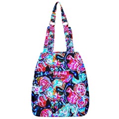 Neon Floral Center Zip Backpack by 3cl3ctix