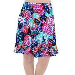 Neon Floral Fishtail Chiffon Skirt by 3cl3ctix