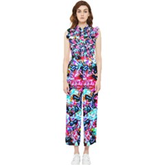 Neon Floral Women s Frill Top Jumpsuit by 3cl3ctix