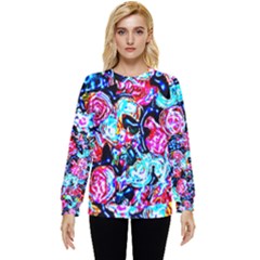 Neon Floral Hidden Pocket Sweatshirt by 3cl3ctix