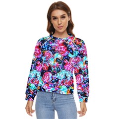 Neon Floral Women s Long Sleeve Raglan Tee