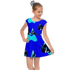 Abstract Tropical Kids  Cap Sleeve Dress by 3cl3ctix