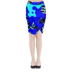 Abstract Tropical Midi Wrap Pencil Skirt by 3cl3ctix