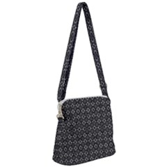 Black Lace Zipper Messenger Bag by SychEva