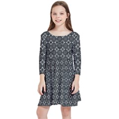 Black Lace Kids  Quarter Sleeve Skater Dress by SychEva